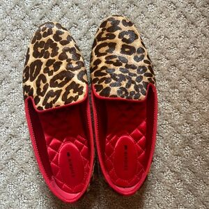 Birdies Leopard Print flats with Red Interior